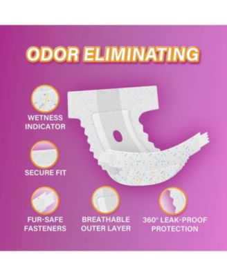 All-Absorb Disposable Female Dog Diapers, Super Absorbent, Breathable, Wetness Indicator Extra Small, 9x16 inches, 100ct