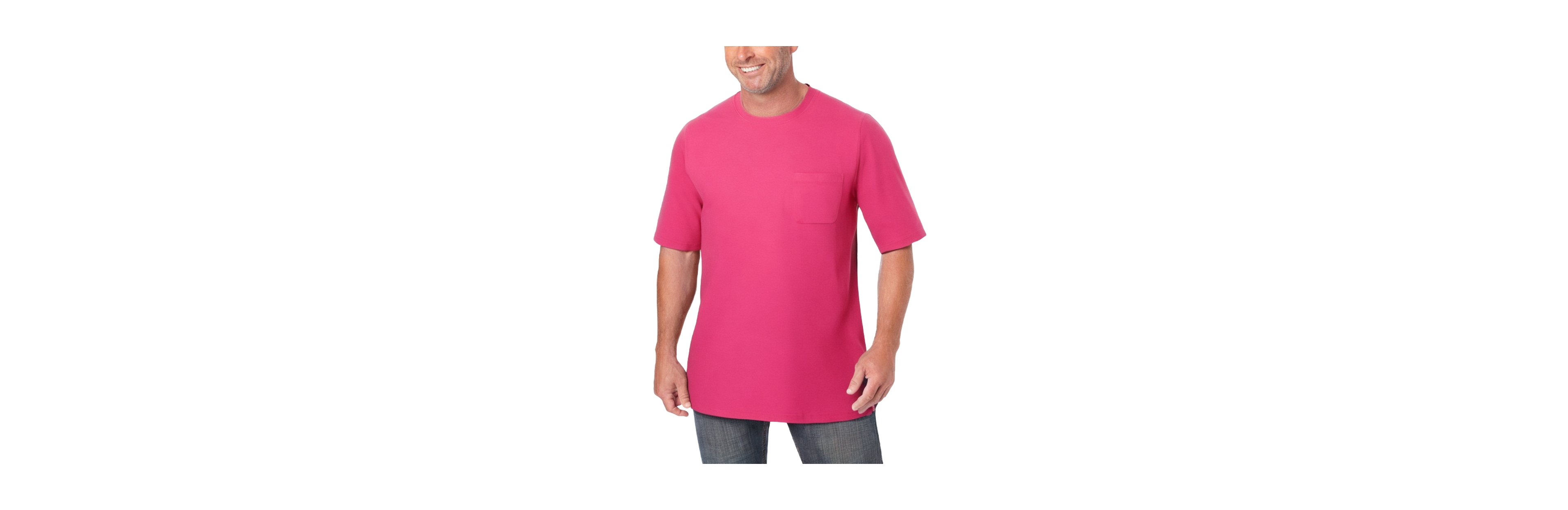 KingSize Men's Big & Tall Shrink-Less Lightweight Pocket Crewneck T-Shirt