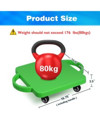 Floor Gym Scooter Board with Handles, Sitting Scooter for Kids Indoor Play, Fun Scoot Board  (Several Colors Available)