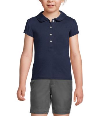 Girls School Uniform Short Sleeve Peter Pan Collar Polo Shirt