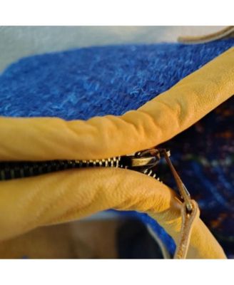 Nourishment Rectangular Handmade Laptop Work Sisal Straw Blue Basket Tote Handbag