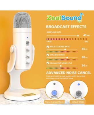 USB Microphone, Quick Mute, Noise Cancel for Phone, PC, PS5, with Gain Control, Echo Monitor, Volume Adjust for ASMR, Streaming