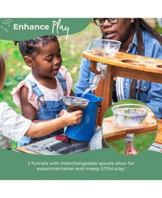 Acadia Kids' Outdoor Mud Kitchen Playset - Pretend Play Kitchen with Sink, Stove, and Accessories | Wooden Backyard Playset