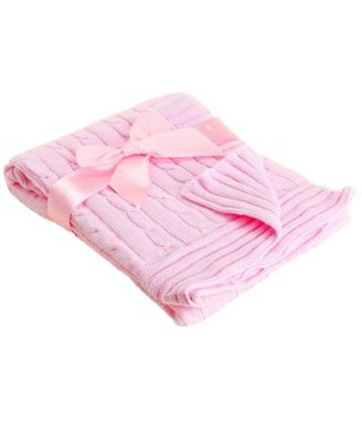 Baby Mode Signature Baby Boys and Girls All Cotton Cable Knit Blanket