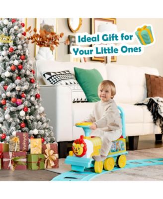 6V Electric Kids Ride On Car Toy Train with 16 Pieces Tracks