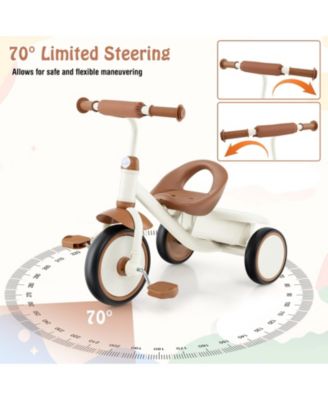 Toddler Tricycle Kids Trike with Adjustable Seat and Storage Basket Aged 3-5 Years Old