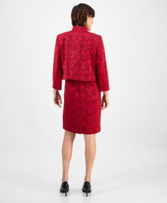 Women's Open-Front Jacket & Sleeveless Dress Suit Set