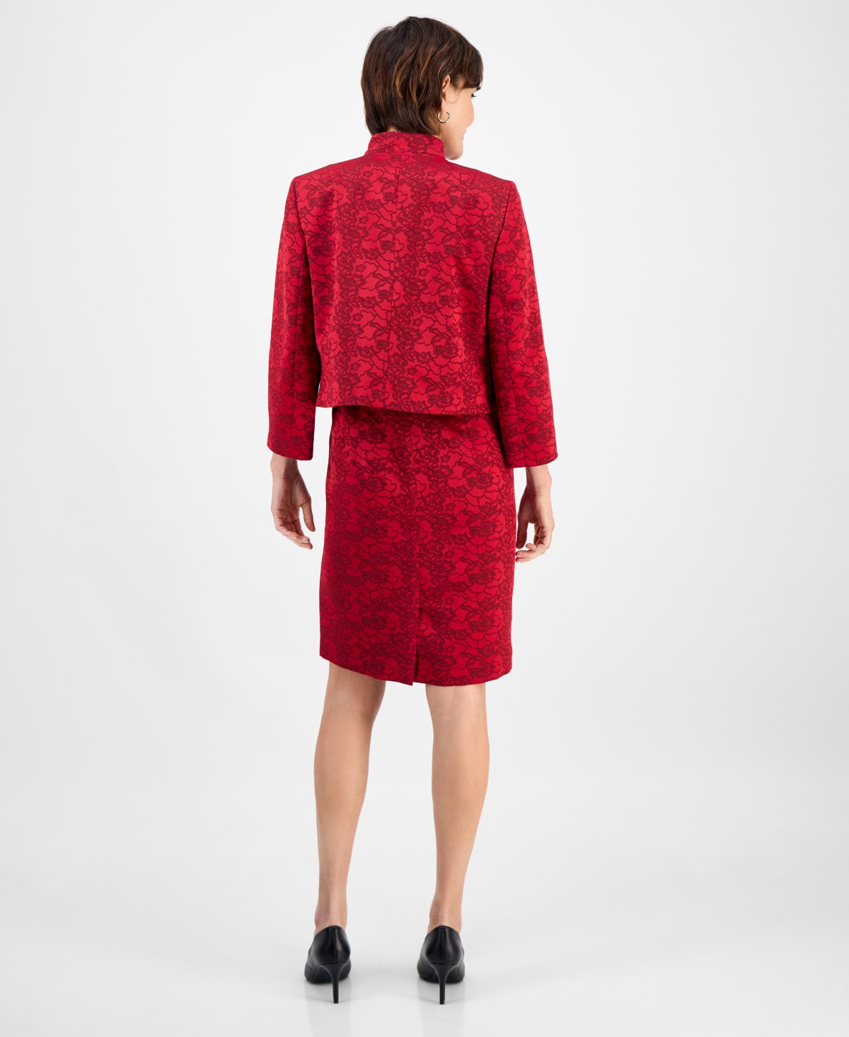 Le Suit Women's Open-front Jacket & Sleeveless Dress Suit Set In Multi