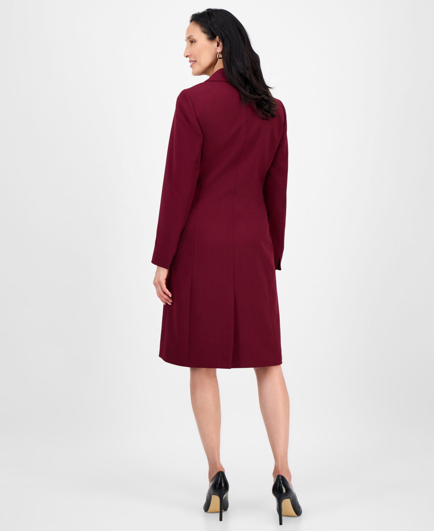 Женские платья Le Suit Topper Jacket & Sleeveless 2 Piece Dress Suit, Regular & Petite, цвет: Бордо — фото 4