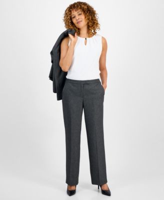 Women's Notched Collar Wide-Leg Pantsuit Set, Regular & Petite