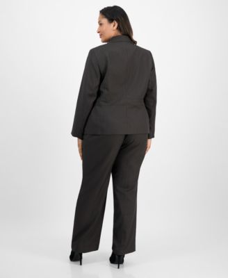 Plus Size Notched Collar Wide-Leg Pantsuit Set
