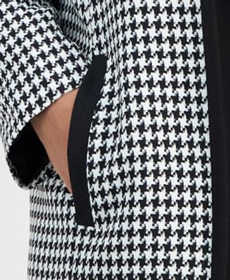Plus Size Houndstooth Topper Jacket & Sleeveless Dress Suit Set