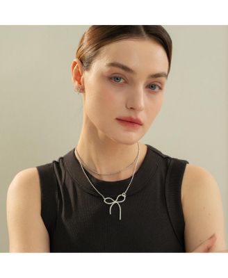 Sterling Silver 18k Gold Plated Colette Chic Ribbon Stud Earrings