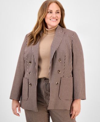 Anne Klein - Plus Size Houndstooth Blazer