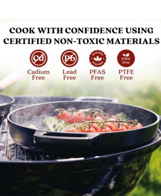 Nori Enameled Cast Iron Grill Pan 11" - Nonstick, Oven Safe and Made without PFAS, PFOA & PTFE - Induction and All Stovetop Compatible