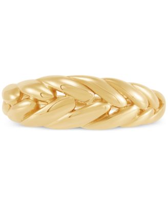 Polished Wheat Design Fashion Ring in 10k Gold
