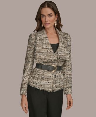 Donna Karan New York - Women's Belted Tweed Jacket, Regular & Petite