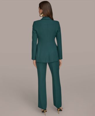 Women's Belted Hardware Jacket & Straight-Leg Pants Suit Separates, Regular & Petite 