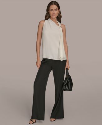 Women's Sleeveless Scarf-Tie Top