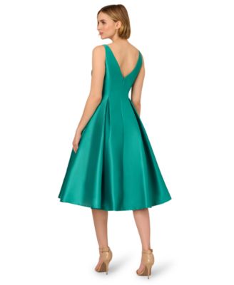 Adrianna Papell ホルターネック マーメイド ガウン Rosette Adrianna Papell Women's Beaded One-Shoulder Crepe Gown - Macy's