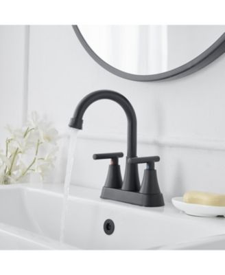 4 in. Centerset 2-Handle High-Arc Bathroom Faucet in Matte Black
