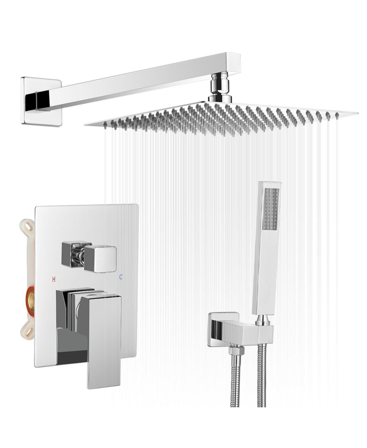 10 Inch Square Bathroom Shower Combo Set In Brushed Nickel - Oil rubbed bronze