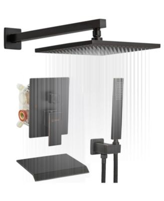 3-Spray Patterns With 2.5 GPM 10 in. Showerhead Wall Mounted Dual Shower Heads With Valve