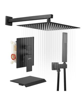 3-Spray Patterns With 2.5 GPM 10 in. Showerhead Wall Mounted Dual Shower Heads With Valve