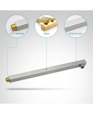 Luxurious Single Handle 2-Spray 12 in. Wall Mount Square Shower Head with Hand Shower Faucet in Brushed Gold