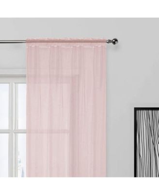 Hotel Lux 2 Piece Rose Pink Rod Pocket Sheer Curtain Panels