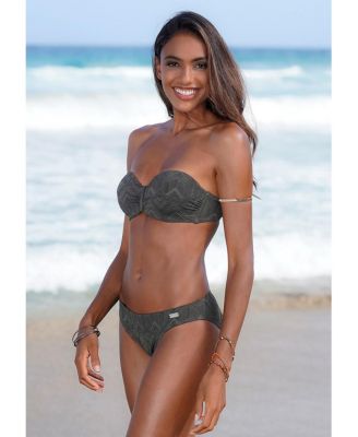 Women's Textured Bandeau Bikini Swimsuit Top Bra Sizing