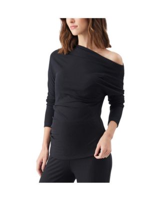 Maternity Off-Shoulder Rib Top