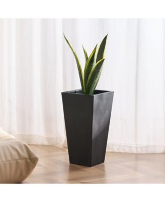 Tall Planter Set of 2 Square Tapered Planters for Outdoor Indoor
