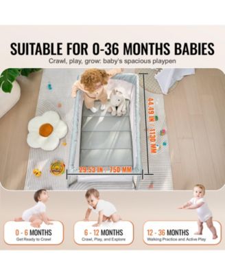 Baby Travel Crib Play Yard Folding Baby Toddler Playpen with Zipper Gate