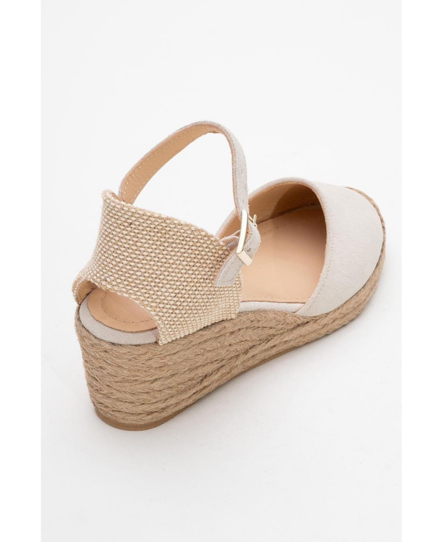Женские кожаные эспадрильи на платформе Forever & Always Shoes Aldea, цвет: Бежевый замшевый кожаный — фото 5