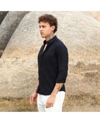 Men's Midnight Black Hive-Checkered Shirt