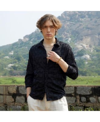 Men's Onyx Black Cubic-Tassel Shirt