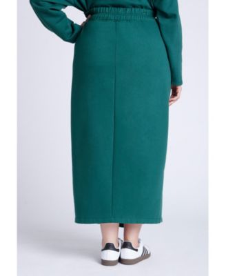 Women's Plus Size Maxi French Terry Skirt