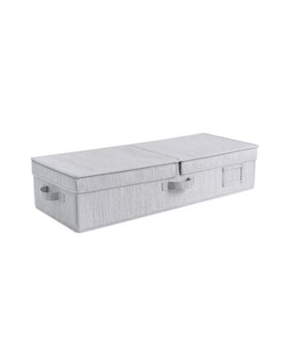 Folding Fabric Under Bed Organizer w/Double Open Lid - Clay