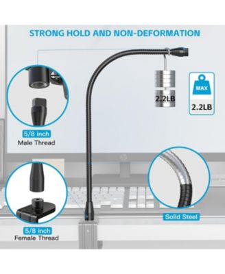 Upgraded Metal Hose Arm, 19-inch Flexible Stand, Heavy Duty Mic & Phone Holder, 5/8" Thread