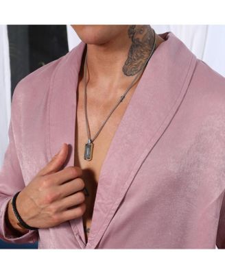 Men's Flamingo Pink Shawl Collar Shirt