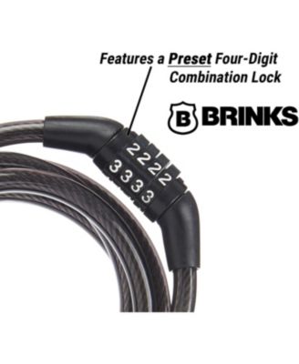 5 Ft Bike Lock Cable with Preset Combination, Vinyl Covered Security Cable for Outdoor Use
