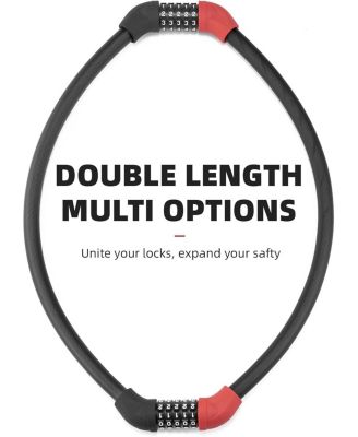 Bike Lock 5 Digit Cable Lock Lightweight Bicycle Lock Bike Lock Combination Portable Lock for Bike 22inch Black