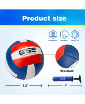 Volleyball Net Set with Volleyball, Aluminum Poles, Winch System, Pump, and Carrying Bag (Recreational)