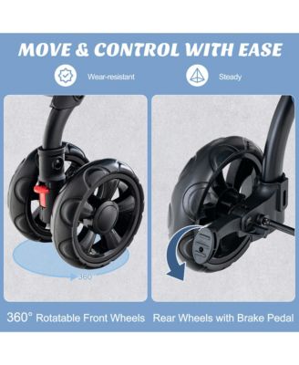 Double Pet Stroller for 2 Dogs or Cats w/ 2 Detachable Carriers Safety Belt