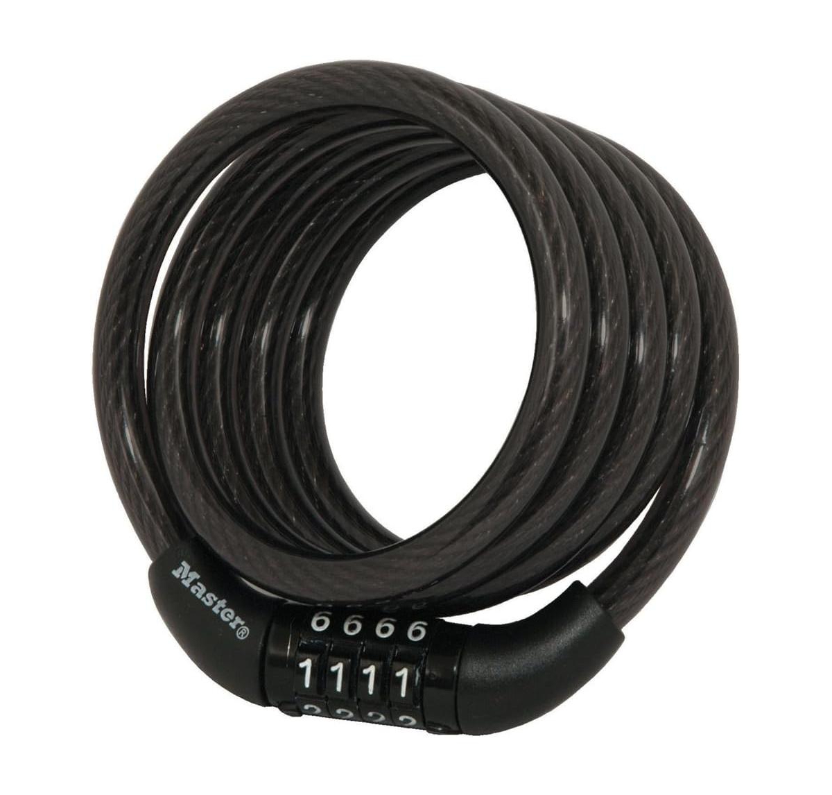 Outdoor Bike Lock Cable with Combination, 4ft Black, 8143D - Black