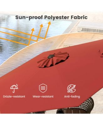 7.5 ft Patio Umbrella Outdoor Heavy Duty Market Umbrella w/ Push Button Tilt Burgundy