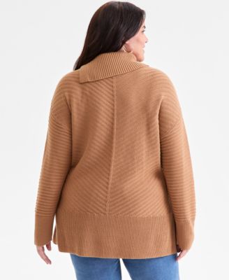Plus Size Envelope Neckline Tunic Sweater, Macy's Exclusive