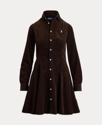 Women's Cotton Corduroy A-Line Shirtdress