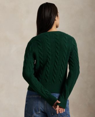 Women's Cable-Knit Wool-Cashmere Cardigan Sweater